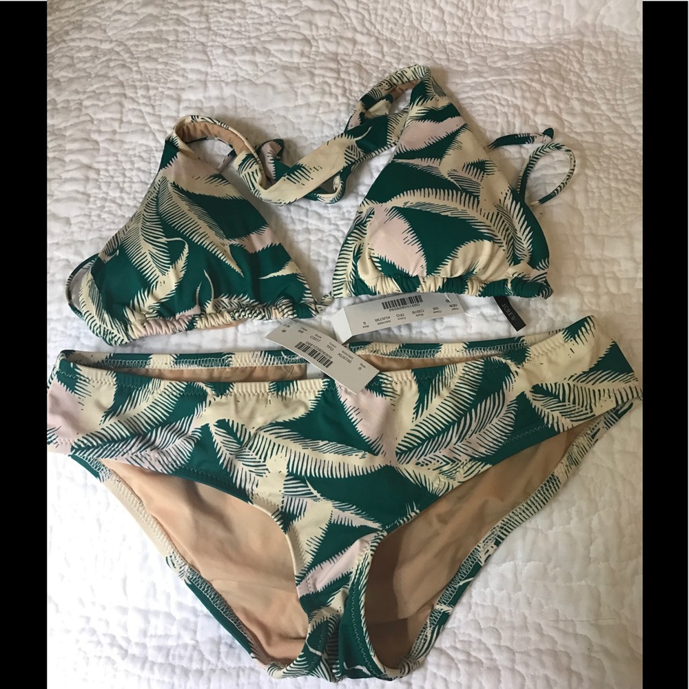 NWT Jcrew leaf print bikini